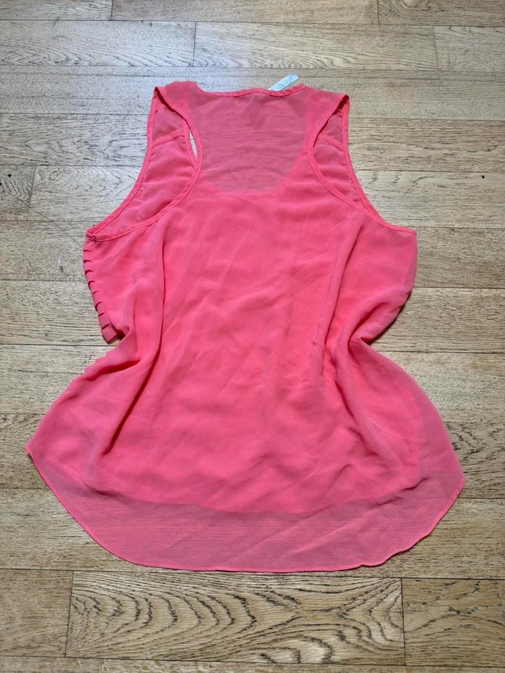 Women's Coral Sleeveless Ruffle Tank Top